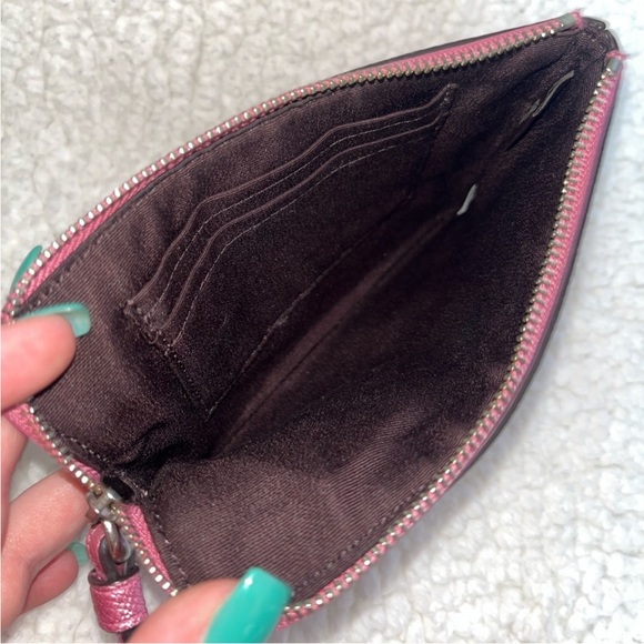 Coach Metallic Pink Leather Wristlet - Picture 3 of 5